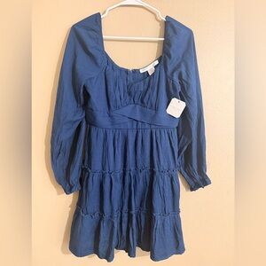Altar'd State Blue Long Sleeve Dress